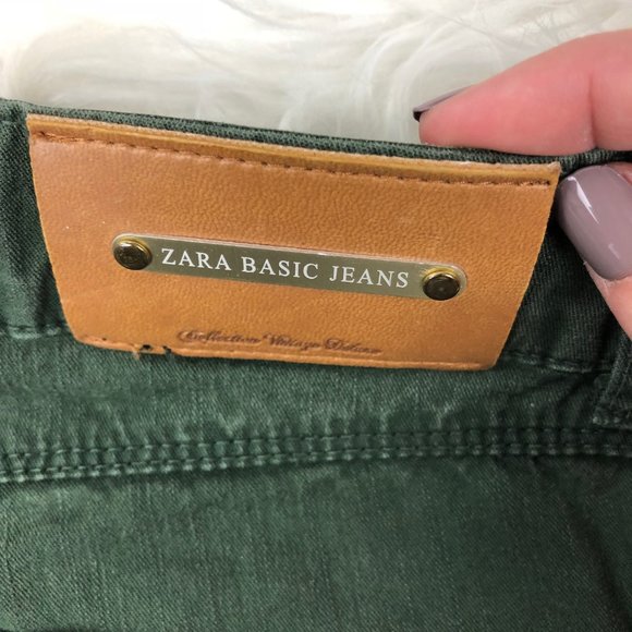 Zara Basic Jeans Denim Jegging Jeans Green Size 4 - Picture 3 of 9